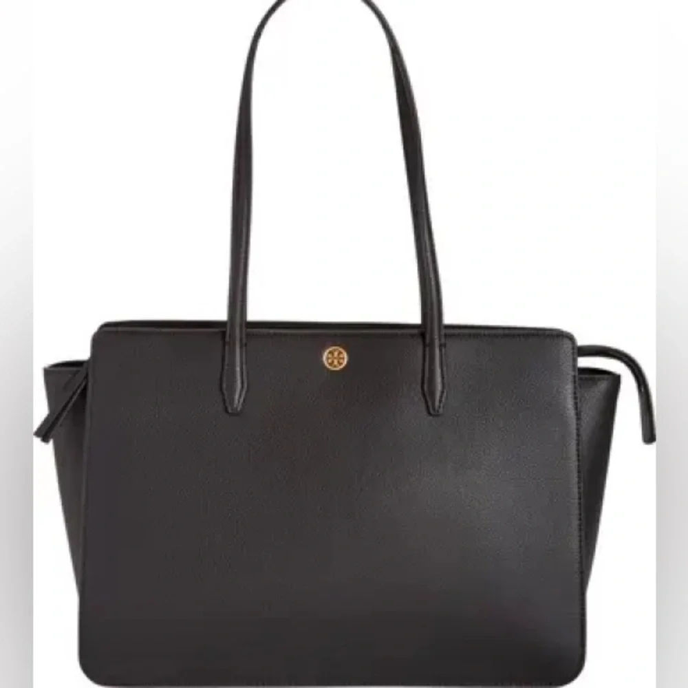 TORY BURCH Robinson Leather Tote. Black. NWOT